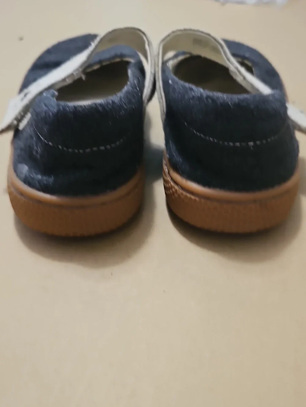 Livie & Luca Navy Mary Jane with Cream Strap and Tan Sole